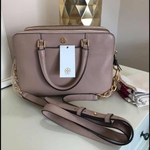 Tory Burch Georgia Pebbled Small Satchel